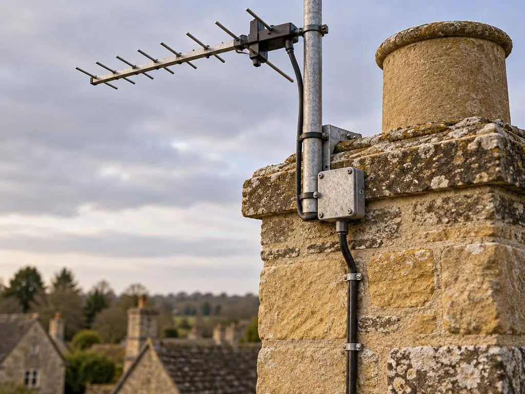 Aerial cabling and weatherproof junction box